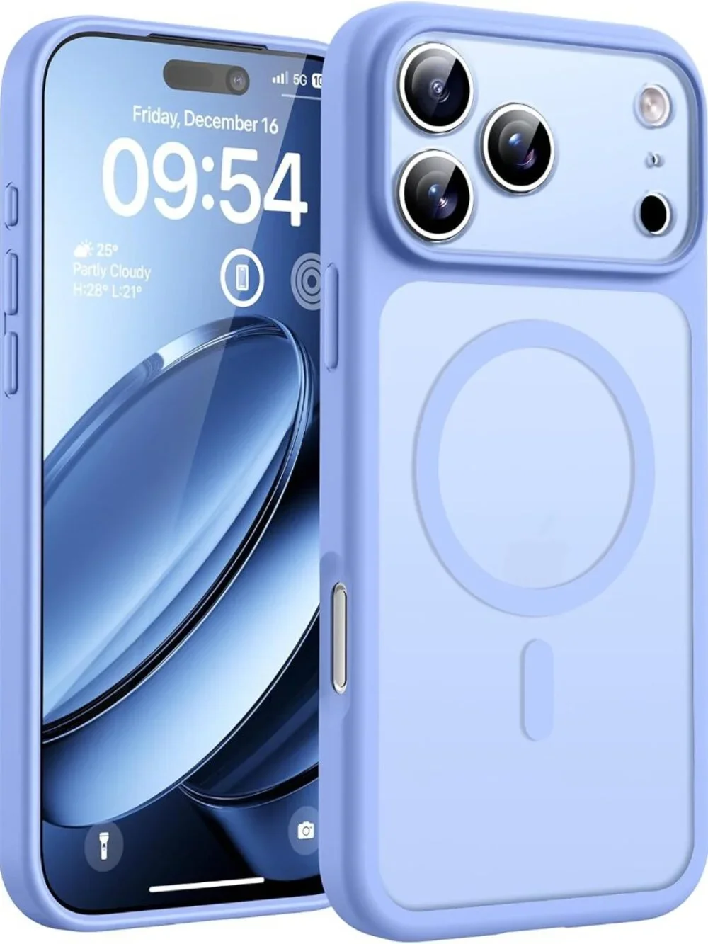 iPhone 17 Pro Case MagSafe Full Camera Protection Matte Light Blue